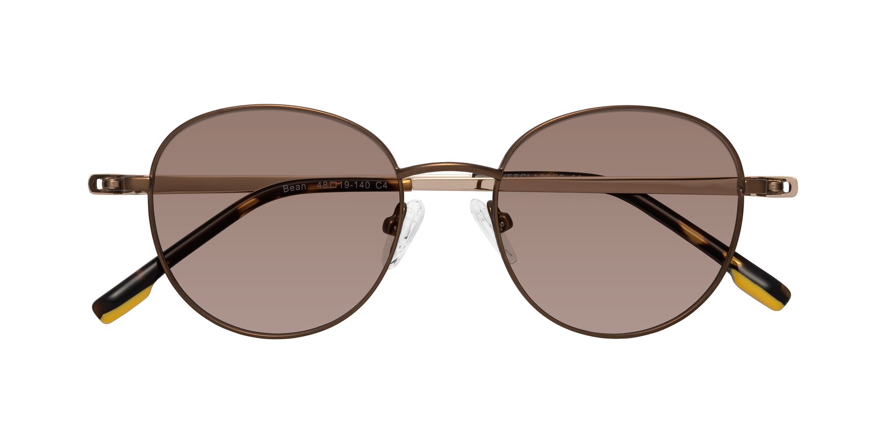 Folded Front of Bean in Brown with Medium Brown Tinted Lenses