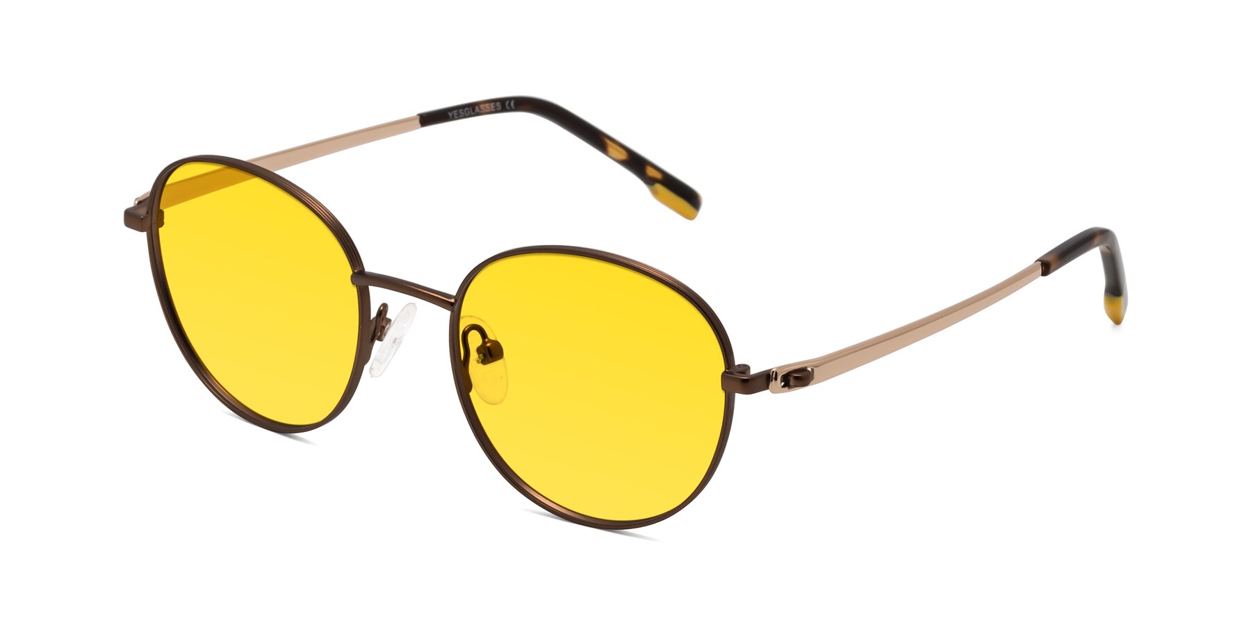 Angle of Bean in Brown with Yellow Tinted Lenses