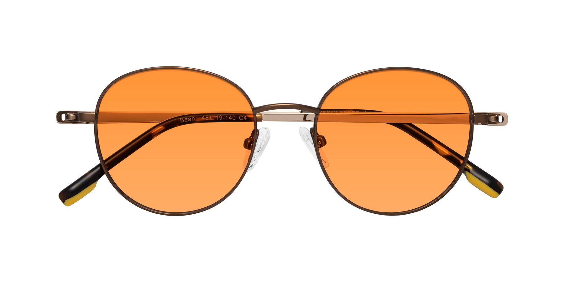 Folded Front of Bean in Brown with Orange Tinted Lenses