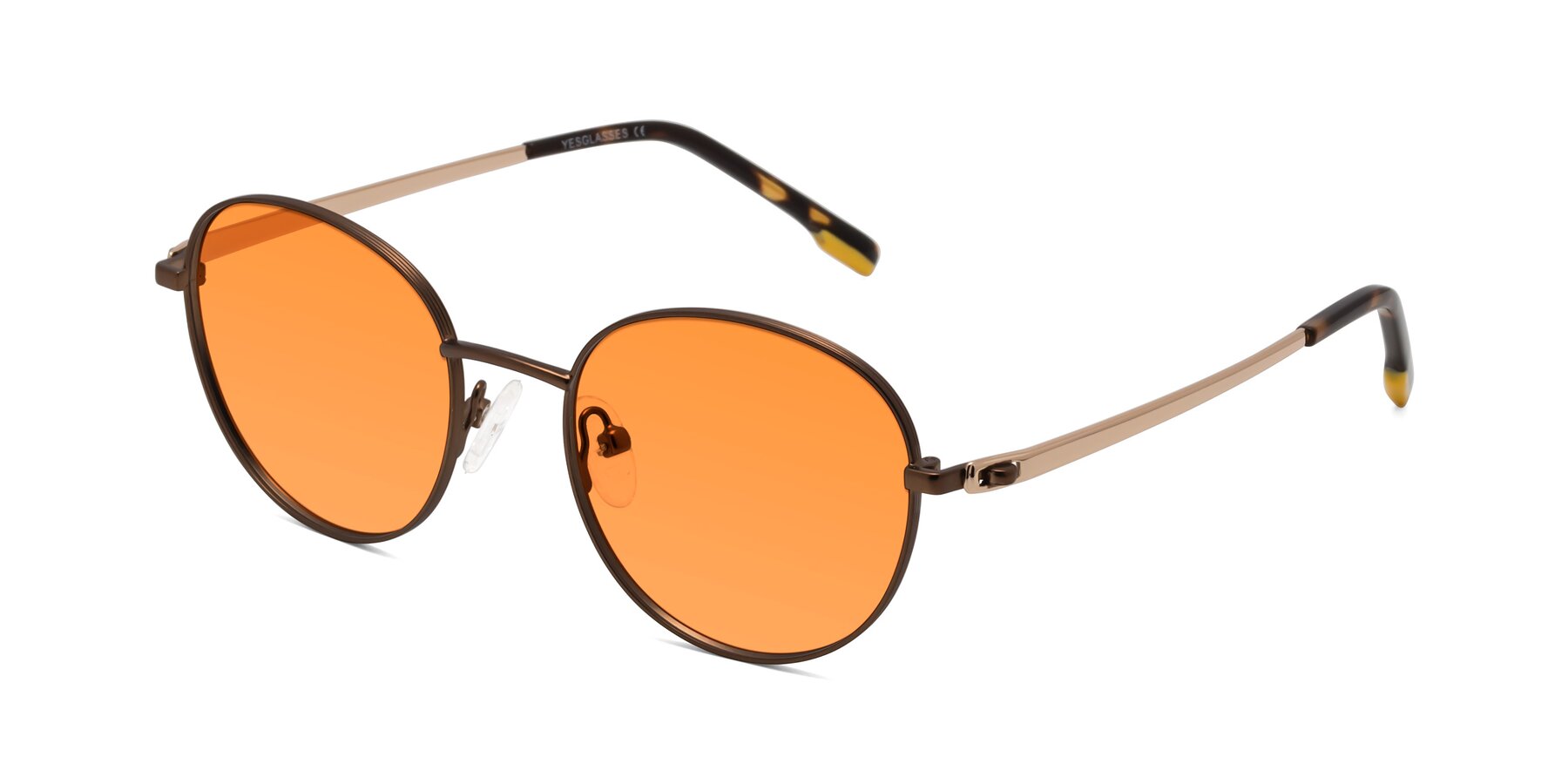 Angle of Bean in Brown with Orange Tinted Lenses