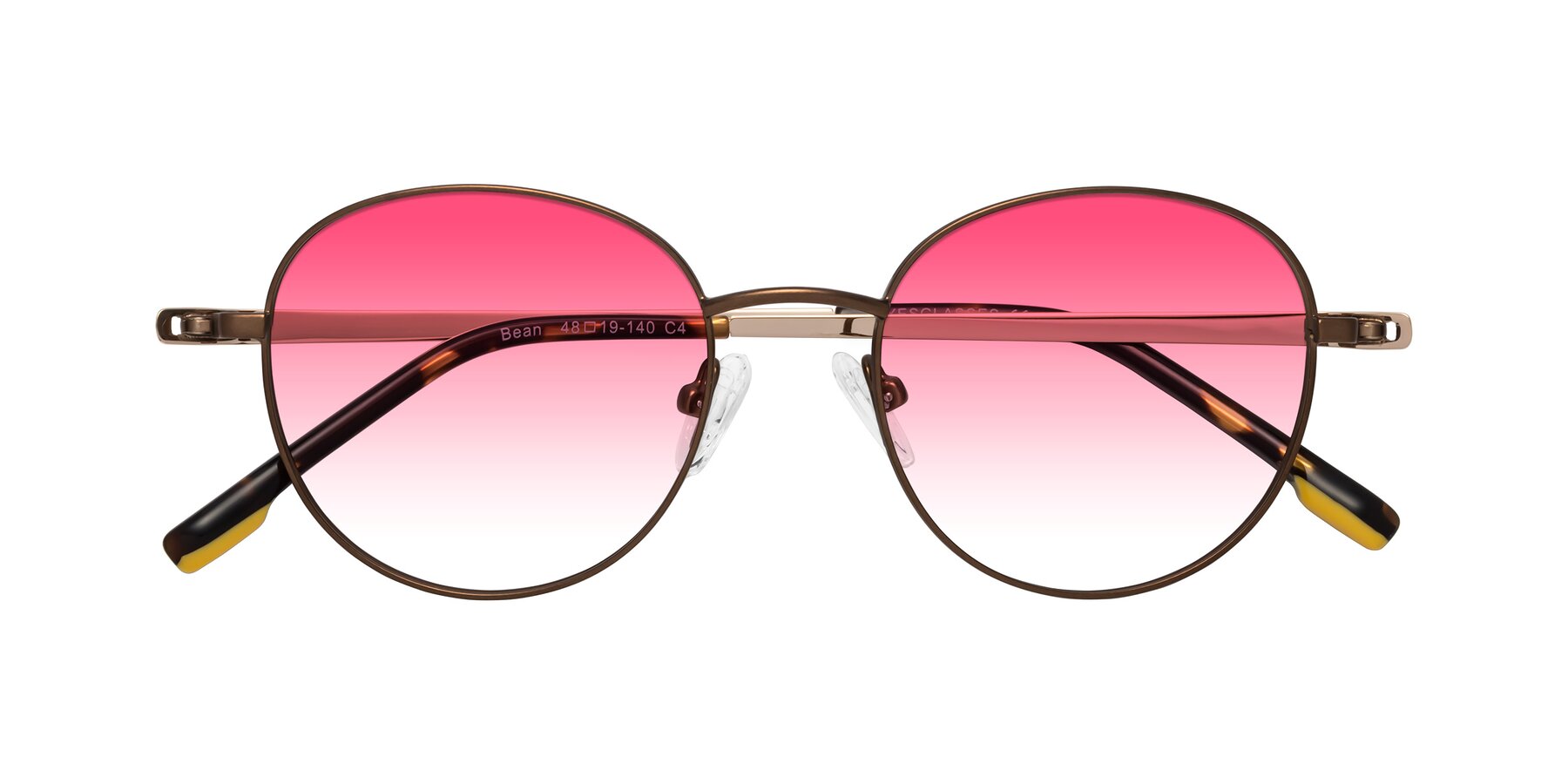 Folded Front of Bean in Brown with Pink Gradient Lenses