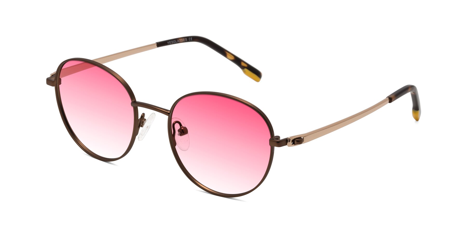 Angle of Bean in Brown with Pink Gradient Lenses