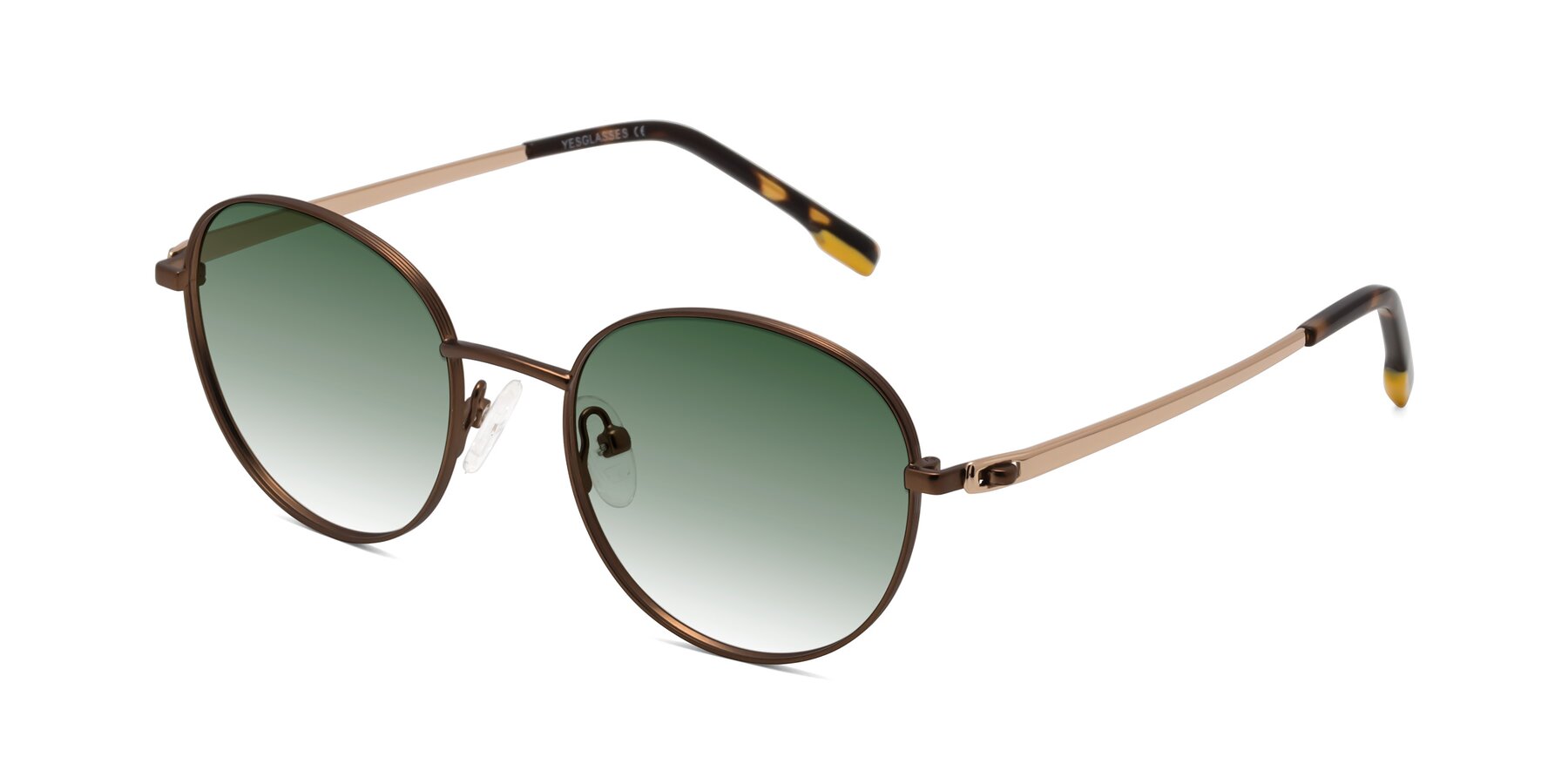 Angle of Bean in Brown with Green Gradient Lenses