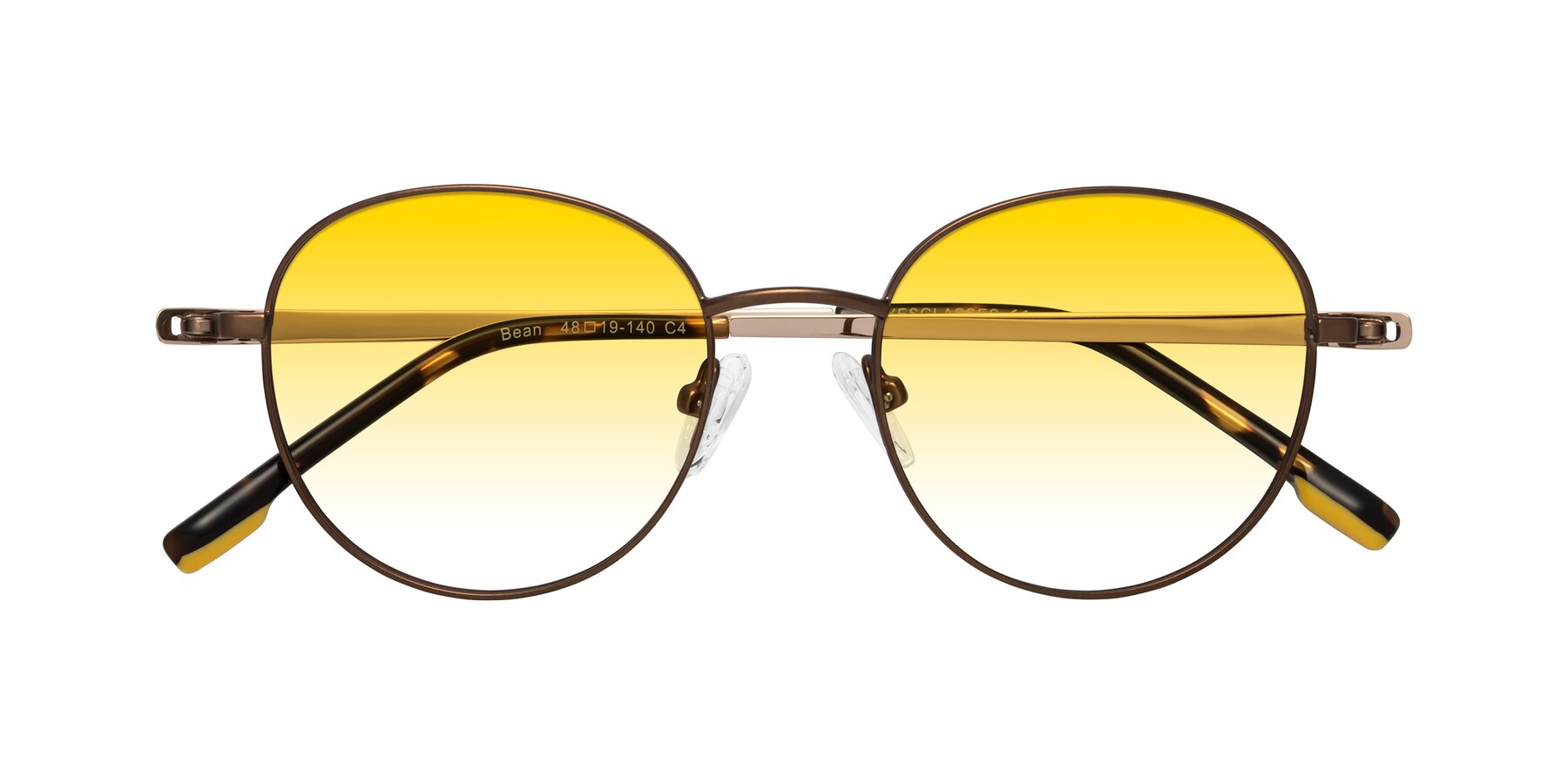 Folded Front of Bean in Brown with Yellow Gradient Lenses