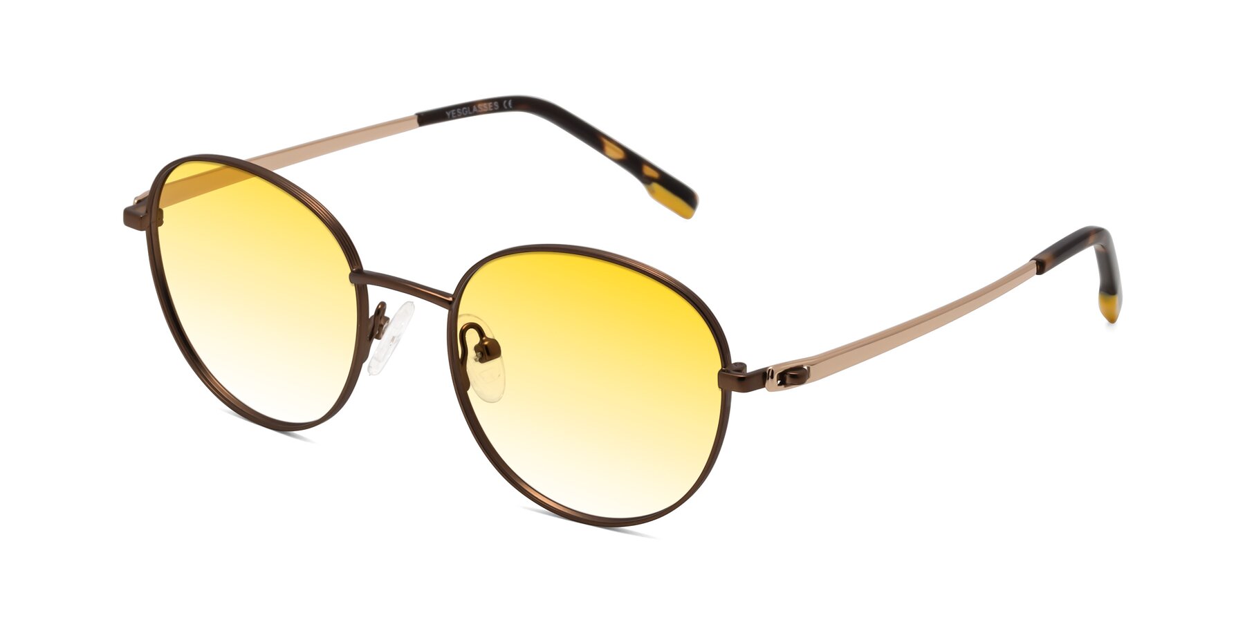 Angle of Bean in Brown with Yellow Gradient Lenses