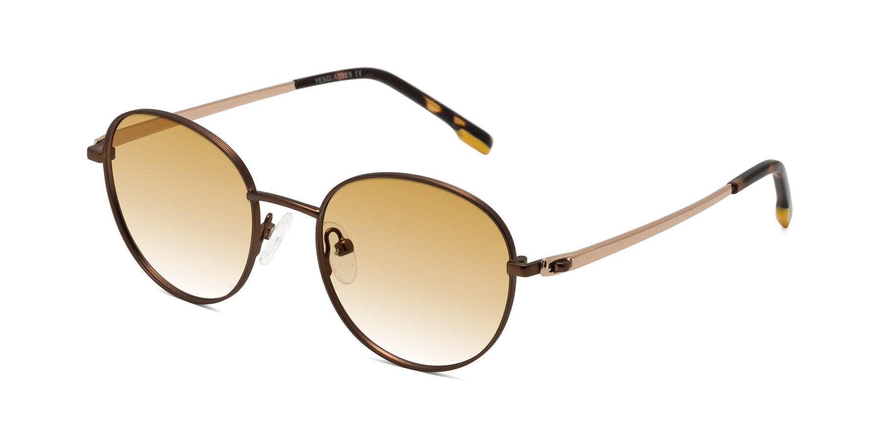 Angle of Bean in Brown with Champagne Gradient Lenses