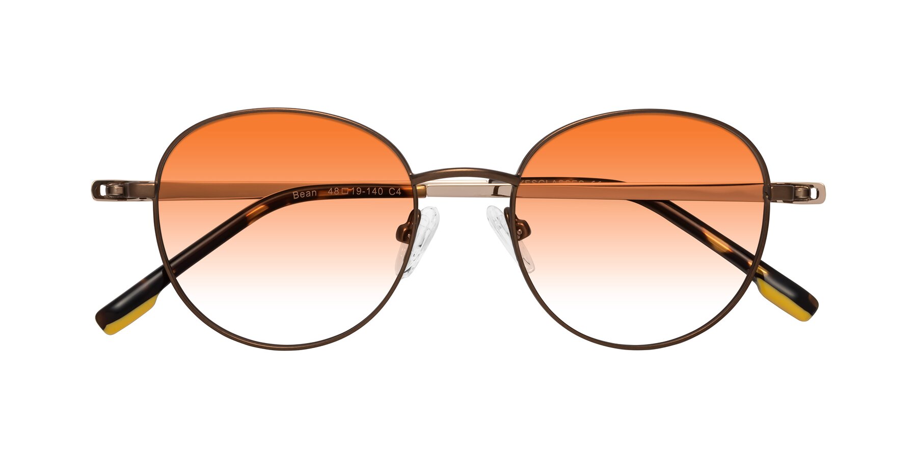 Folded Front of Bean in Brown with Orange Gradient Lenses