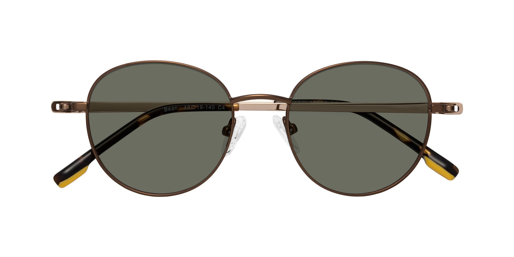 Folded Front of Bean in Brown with Gray Polarized Lenses