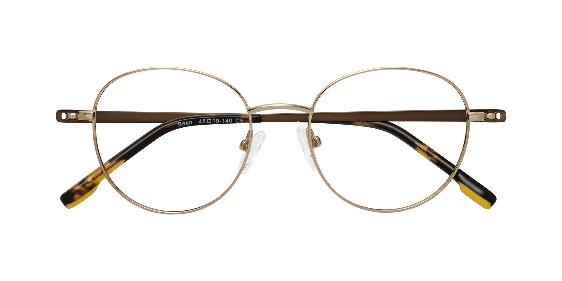 Gold round eyeglasses on sale