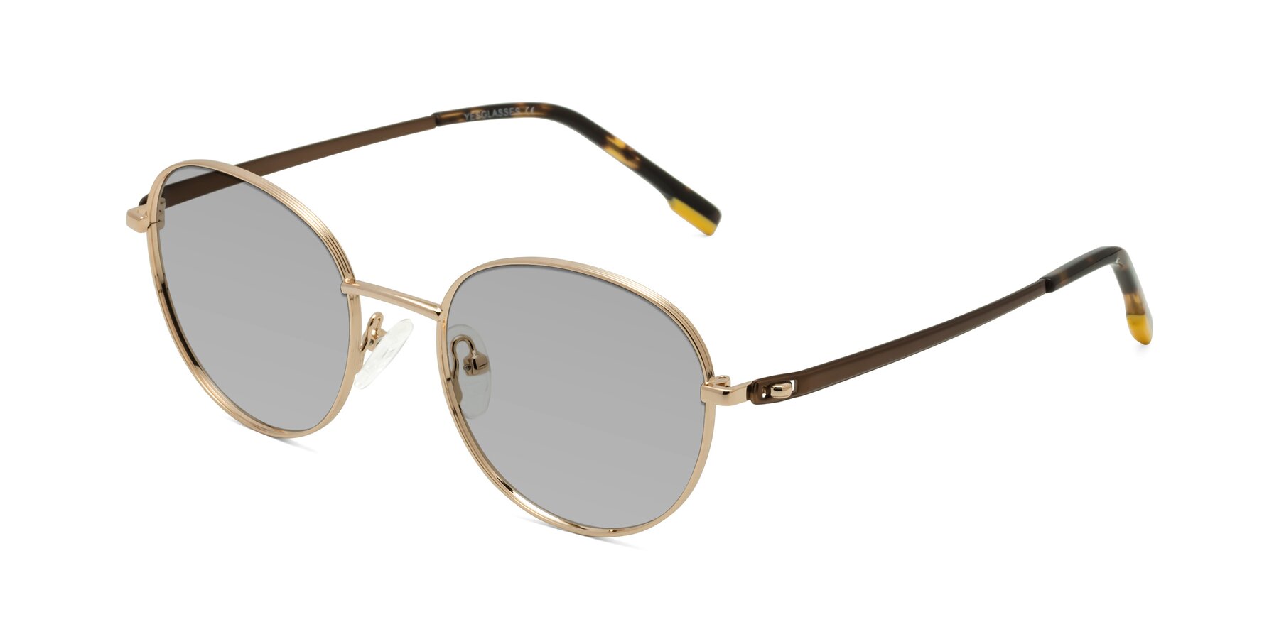 Angle of Bean in Gold with Light Gray Tinted Lenses