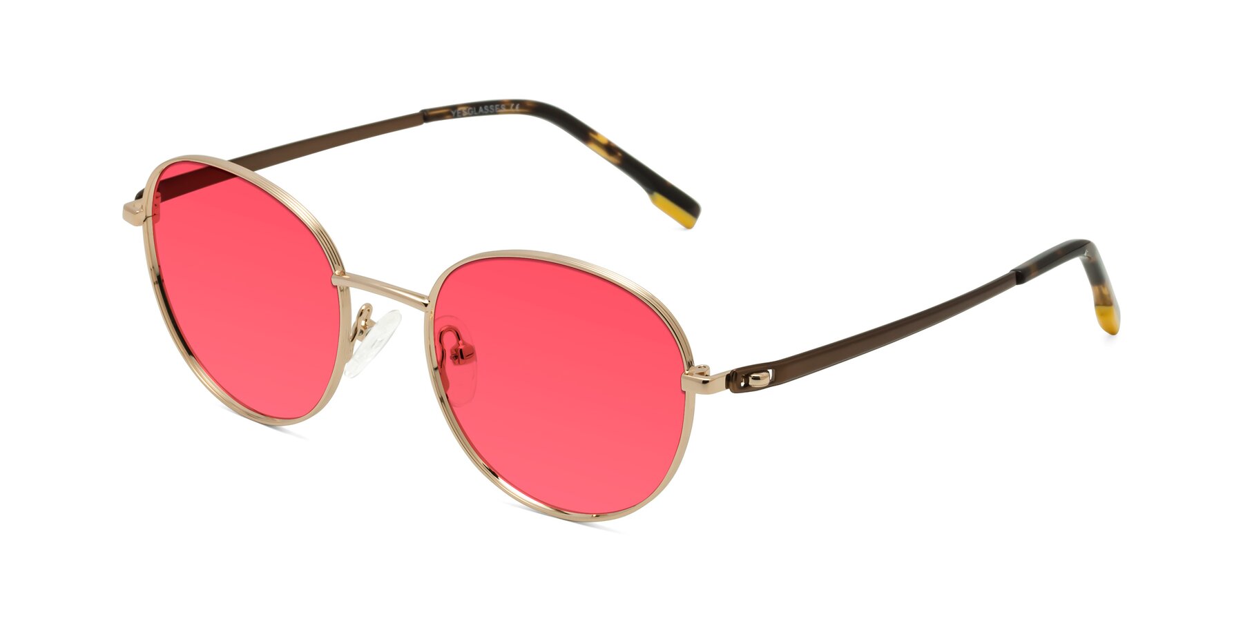 Angle of Bean in Gold with Red Tinted Lenses