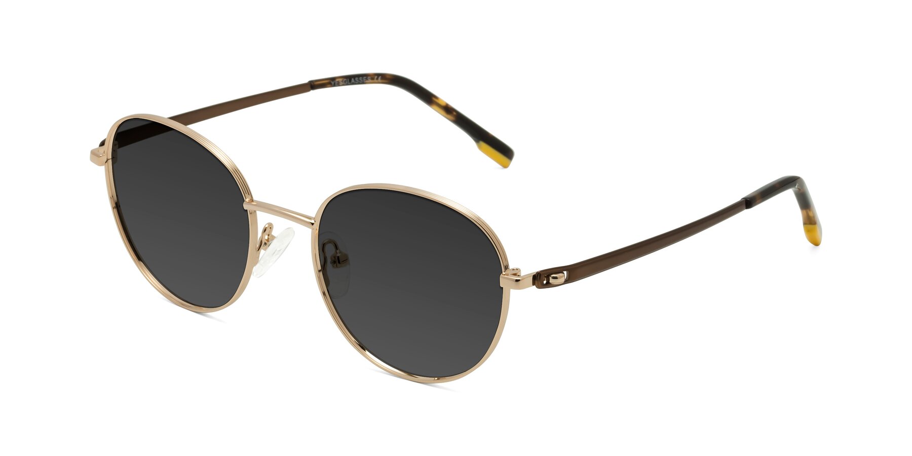 Angle of Bean in Gold with Gray Tinted Lenses