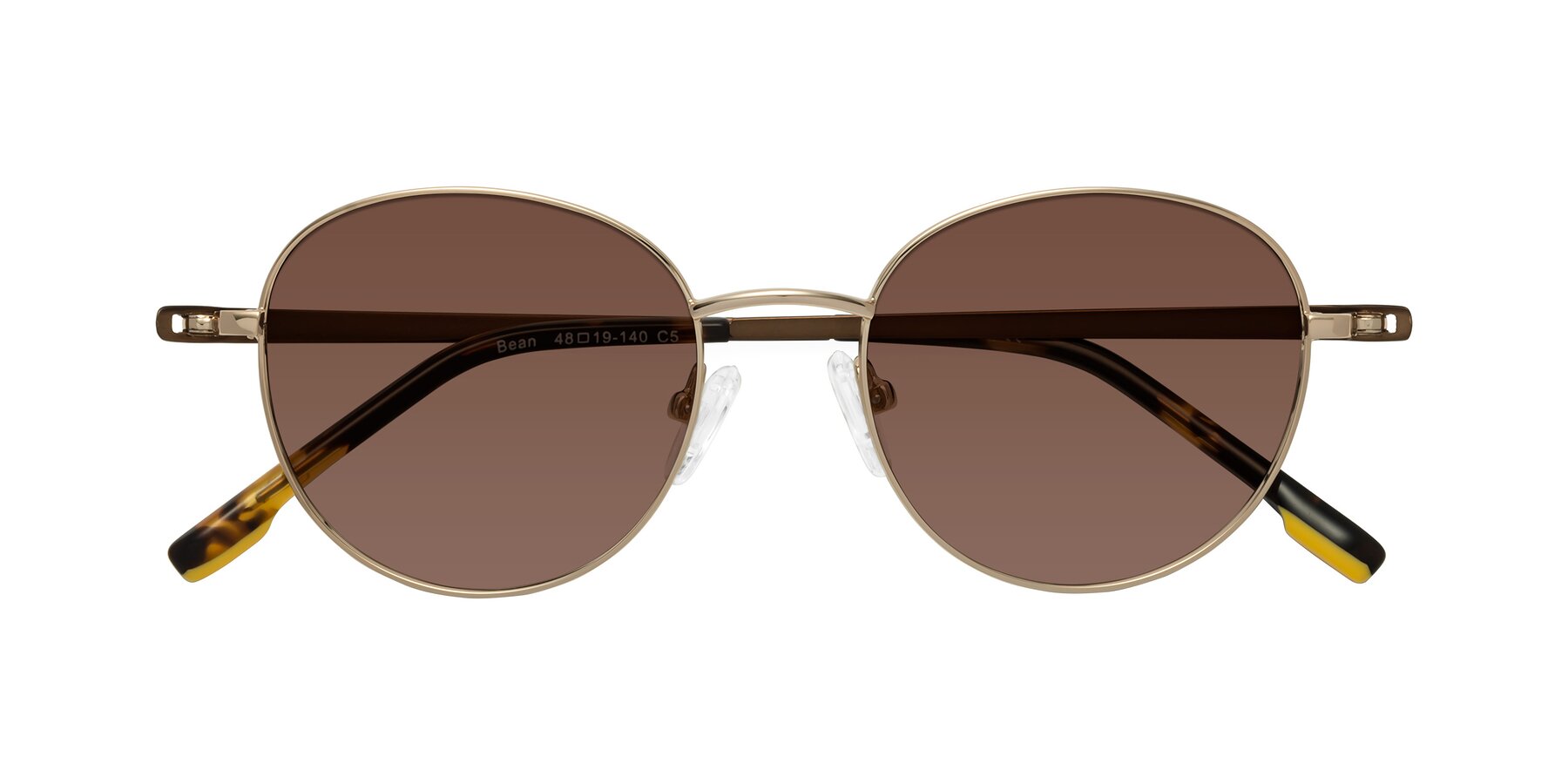 Folded Front of Bean in Gold with Brown Tinted Lenses