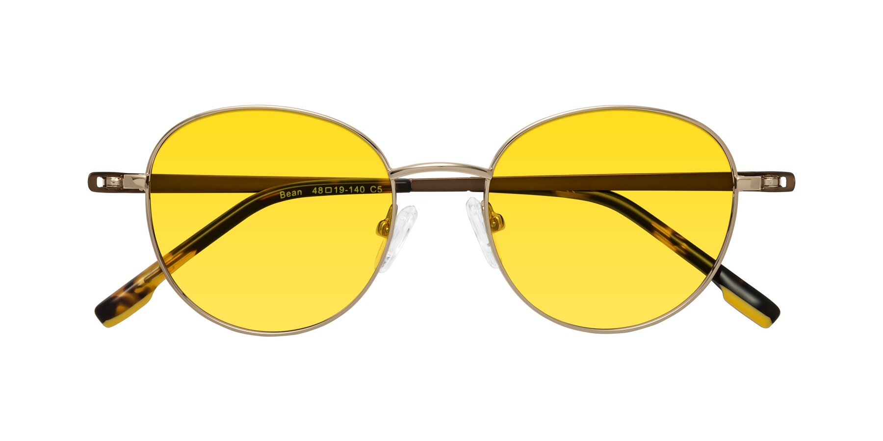 Folded Front of Bean in Gold with Yellow Tinted Lenses