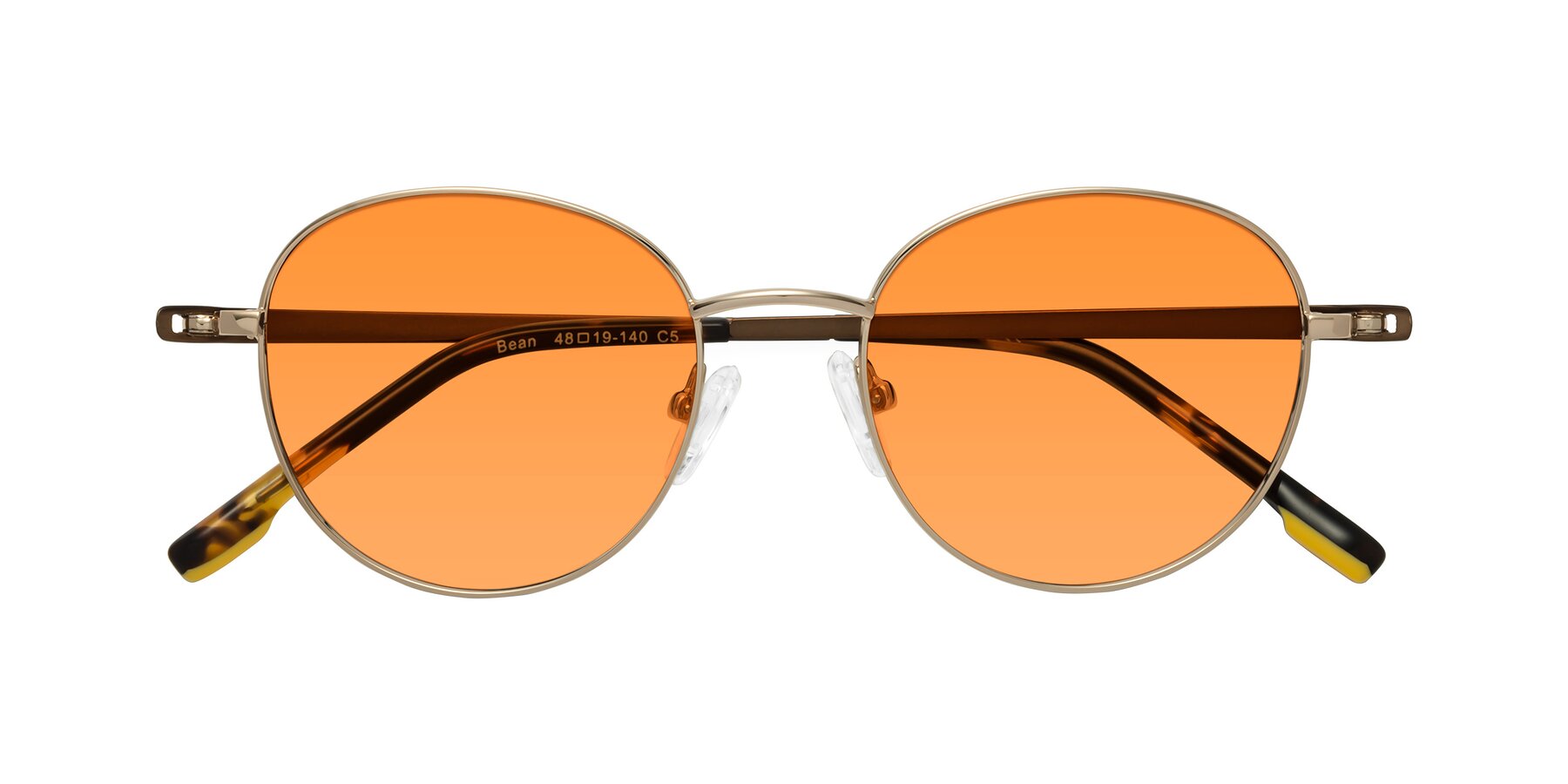 Folded Front of Bean in Gold with Orange Tinted Lenses