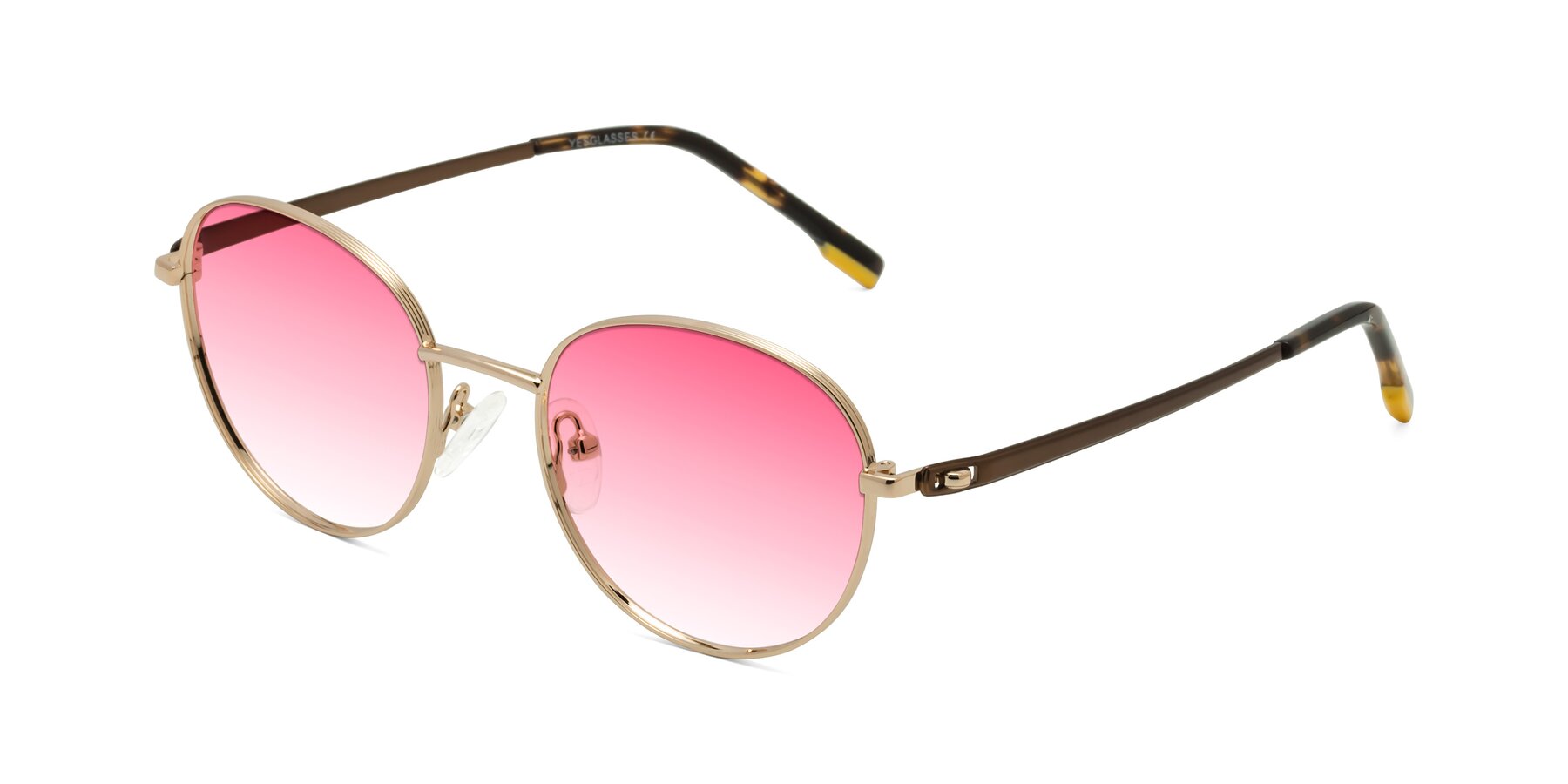 Angle of Bean in Gold with Pink Gradient Lenses