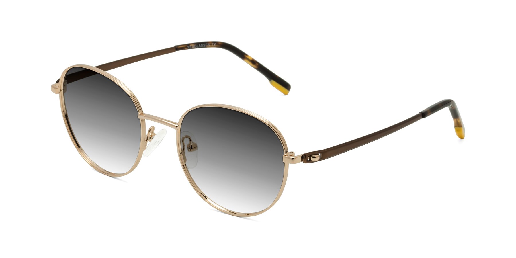 Angle of Bean in Gold with Gray Gradient Lenses