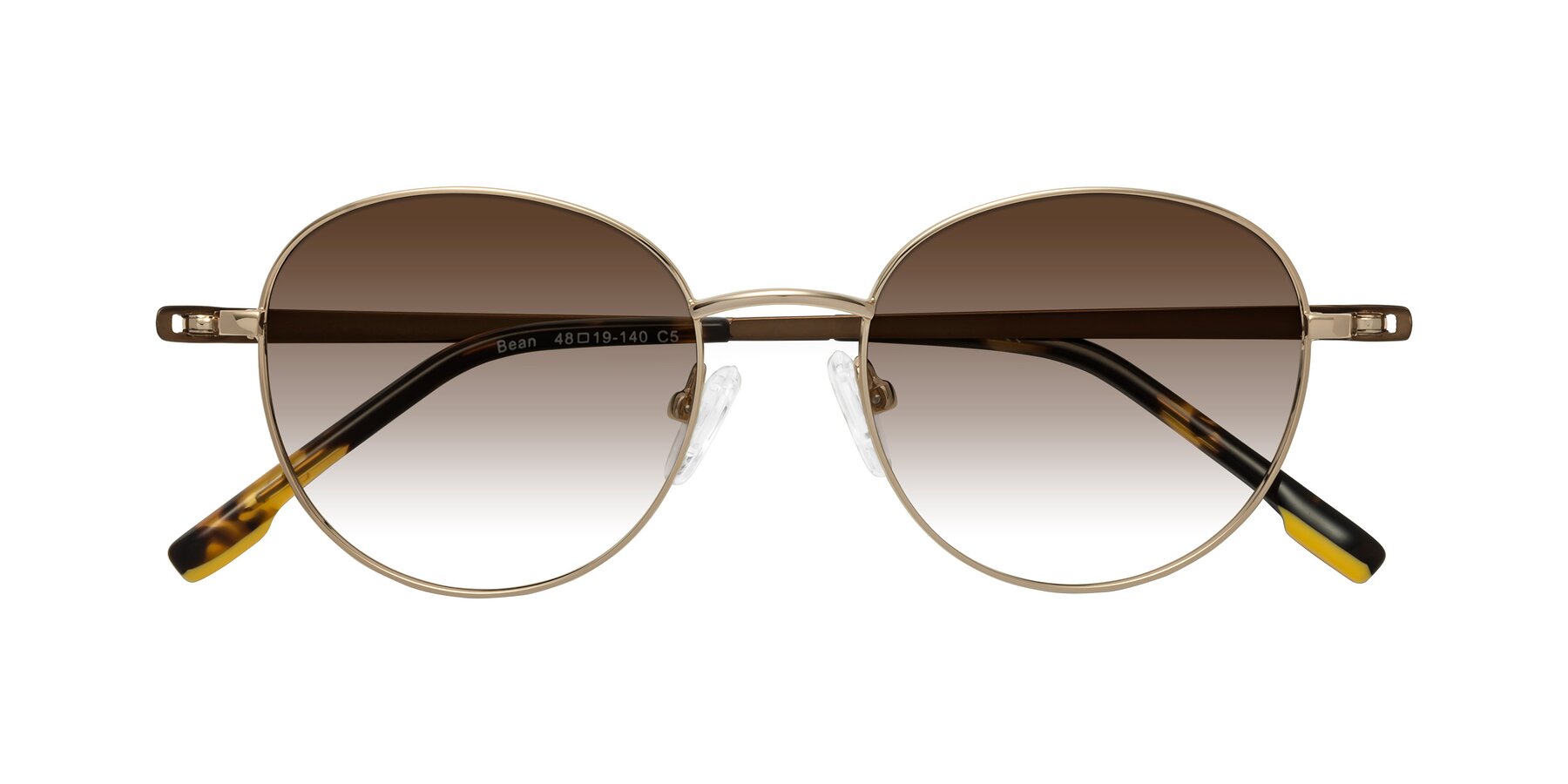 Folded Front of Bean in Gold with Brown Gradient Lenses