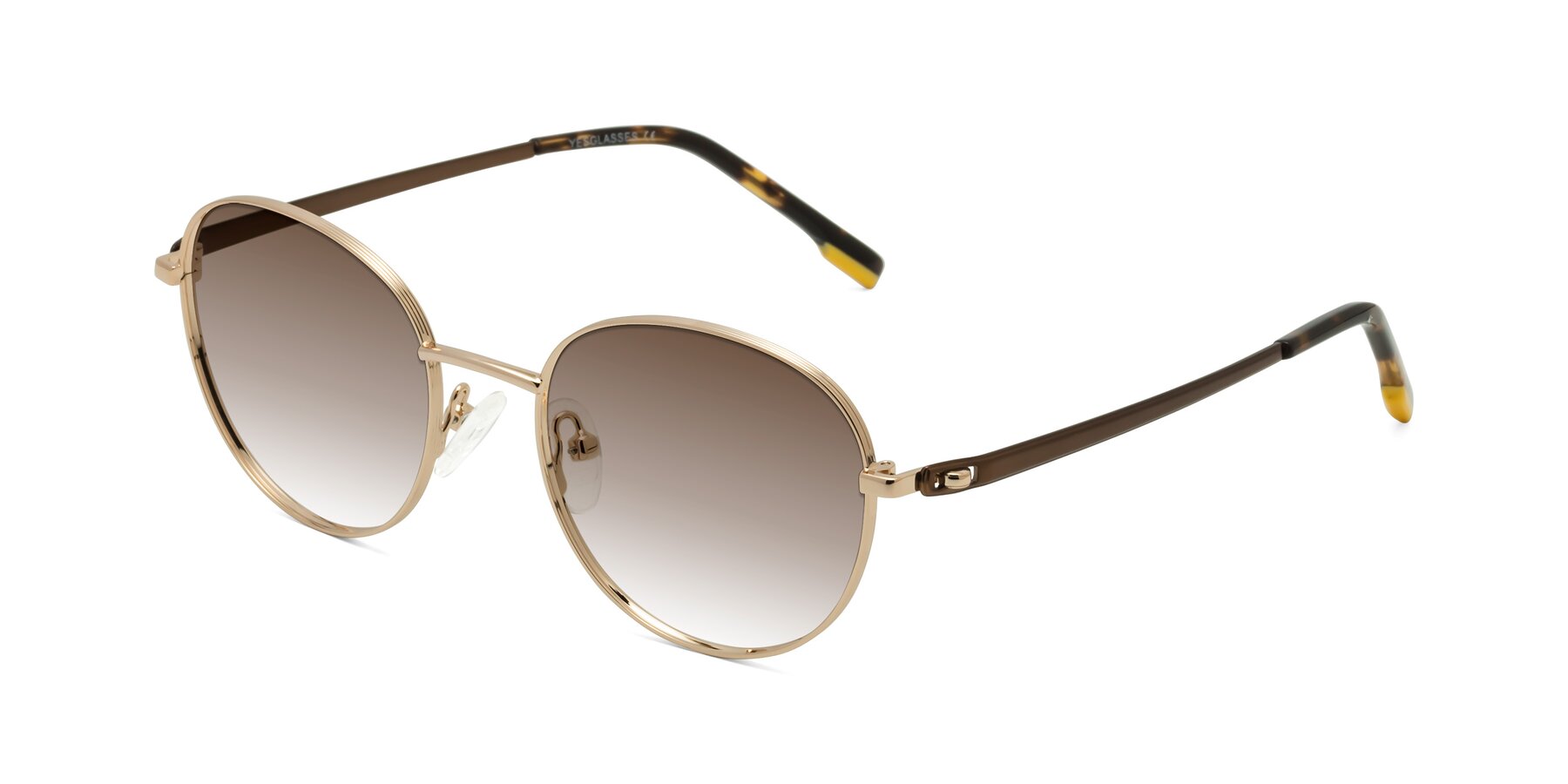 Angle of Bean in Gold with Brown Gradient Lenses