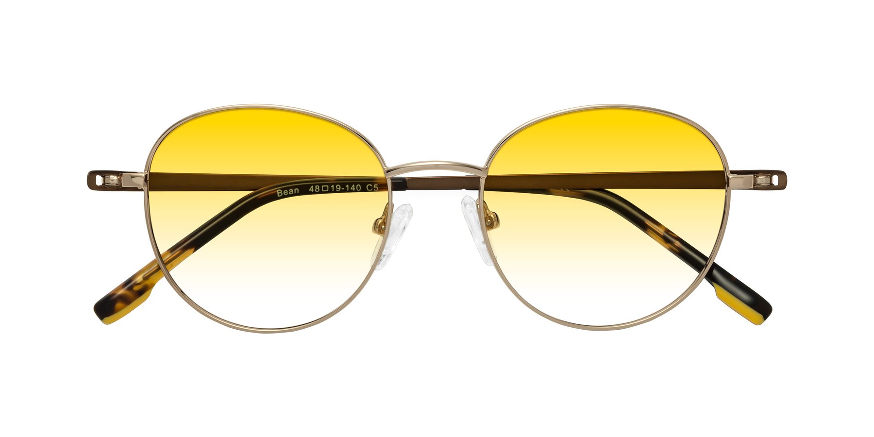 Folded Front of Bean in Gold with Yellow Gradient Lenses