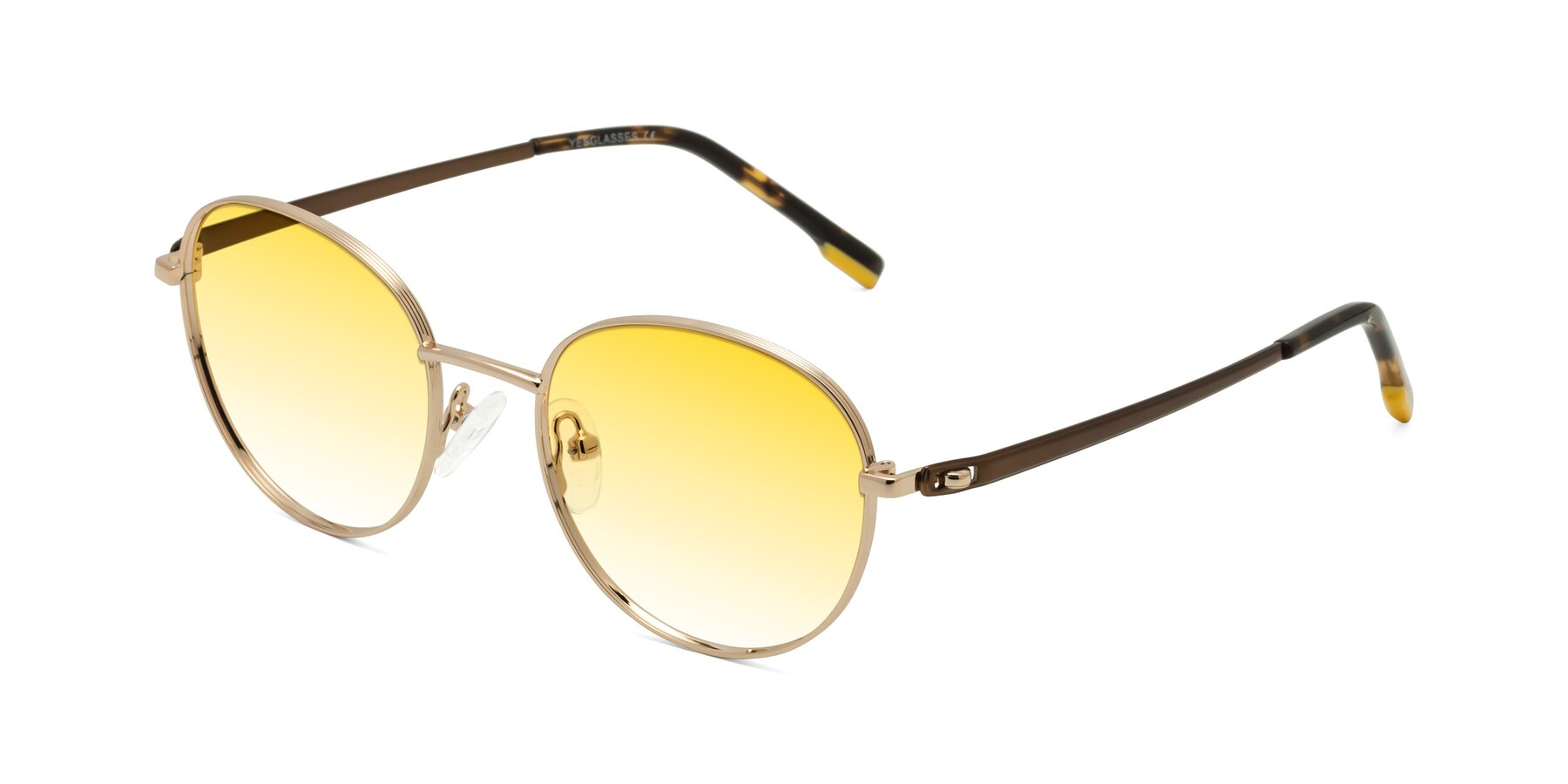 Angle of Bean in Gold with Yellow Gradient Lenses