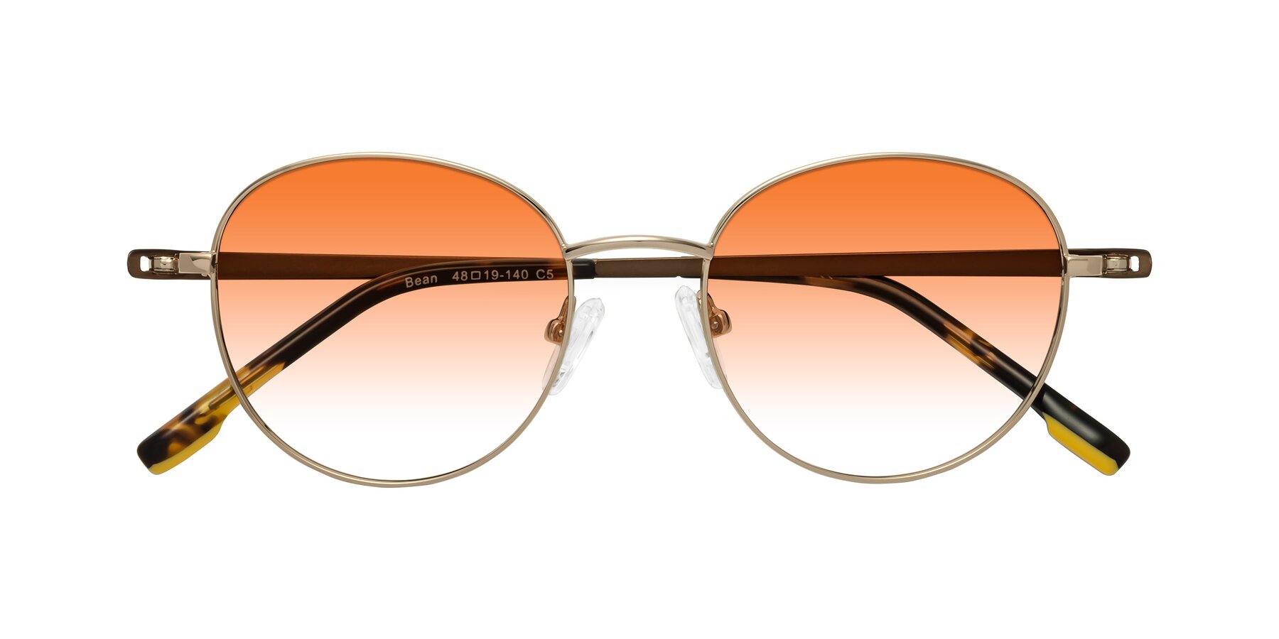 Folded Front of Bean in Gold with Orange Gradient Lenses