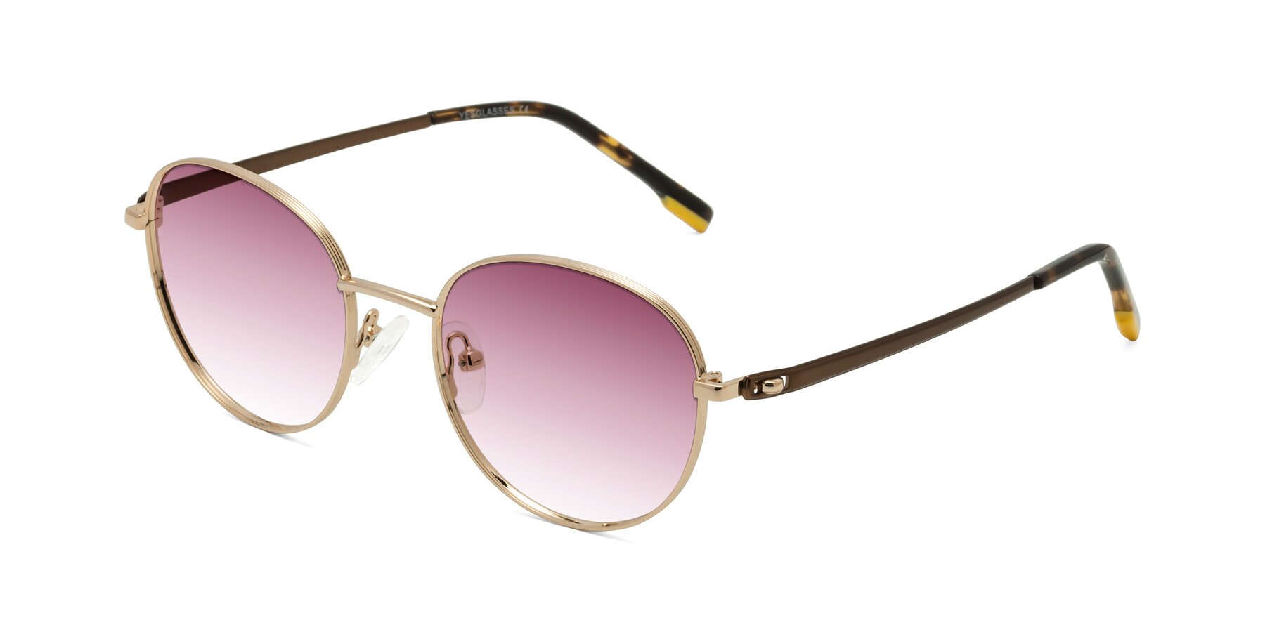 Angle of Bean in Gold with Wine Gradient Lenses