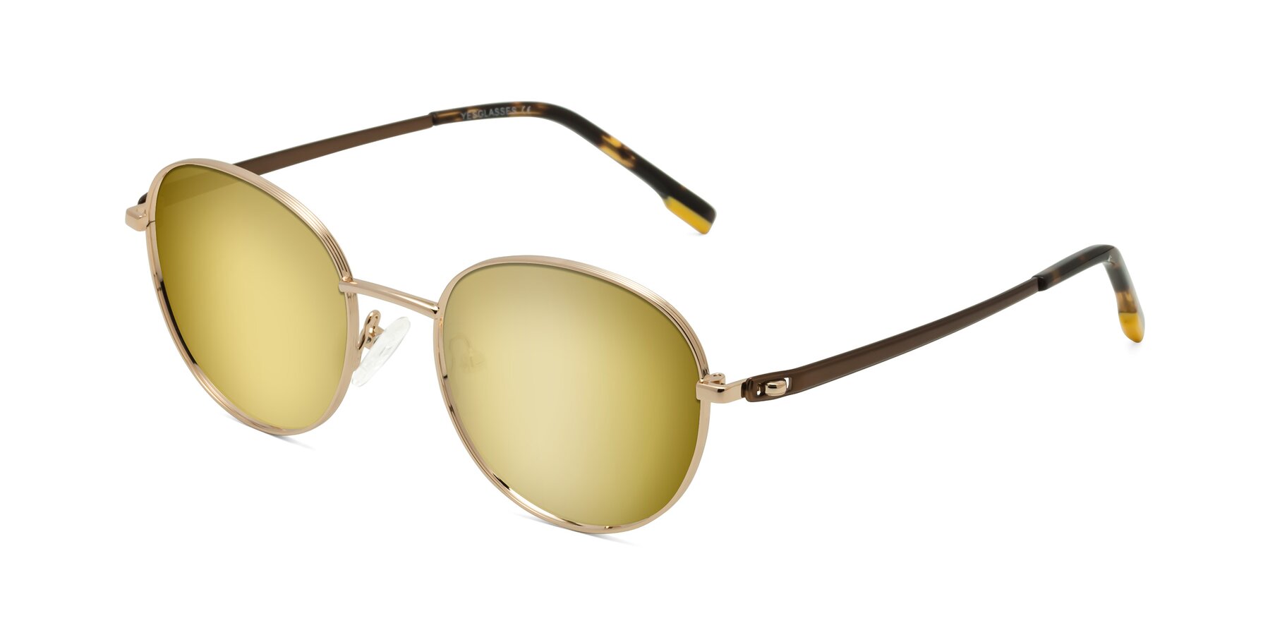 Angle of Bean in Gold with Gold Mirrored Lenses