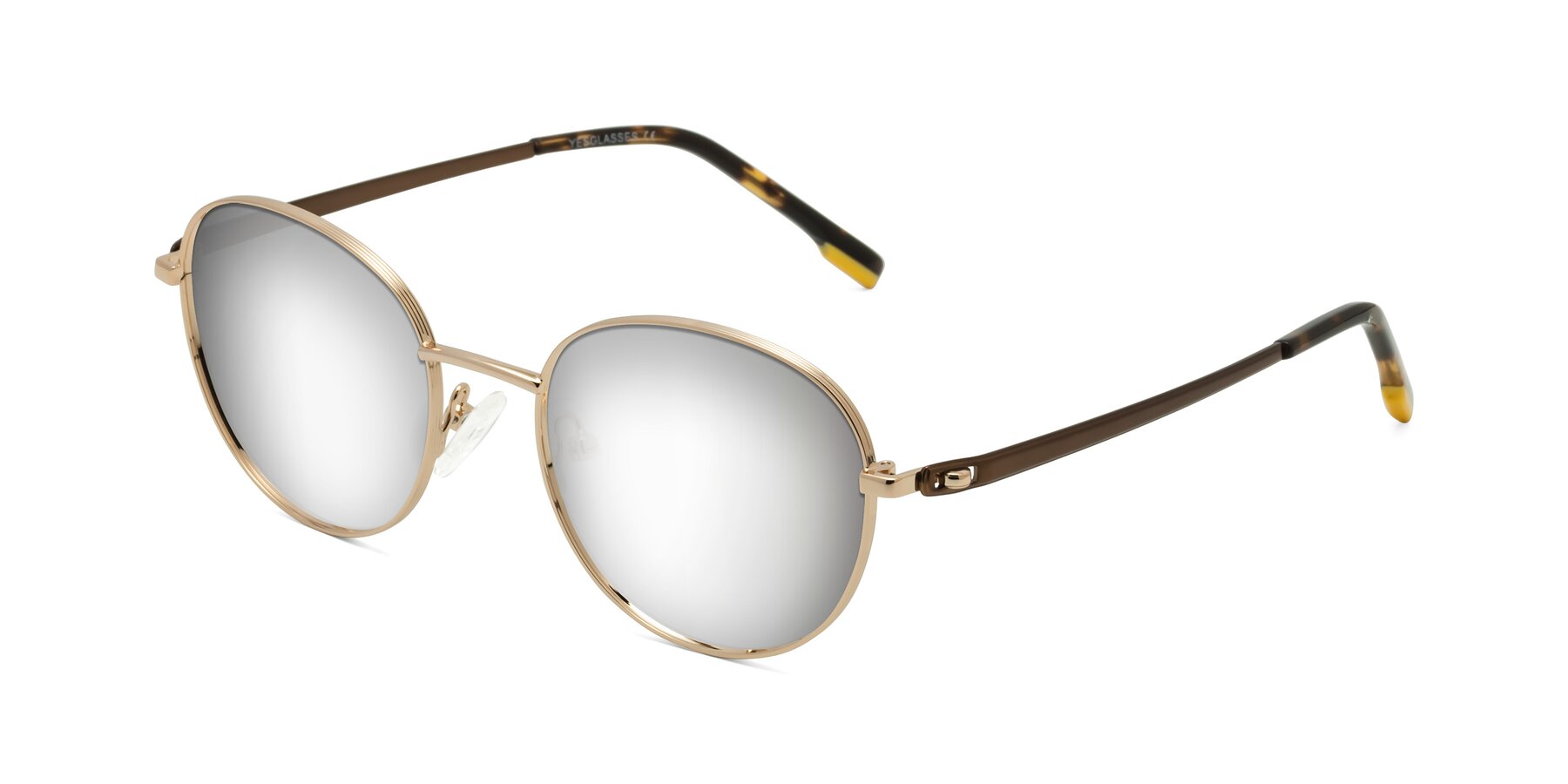 Angle of Bean in Gold with Silver Mirrored Lenses