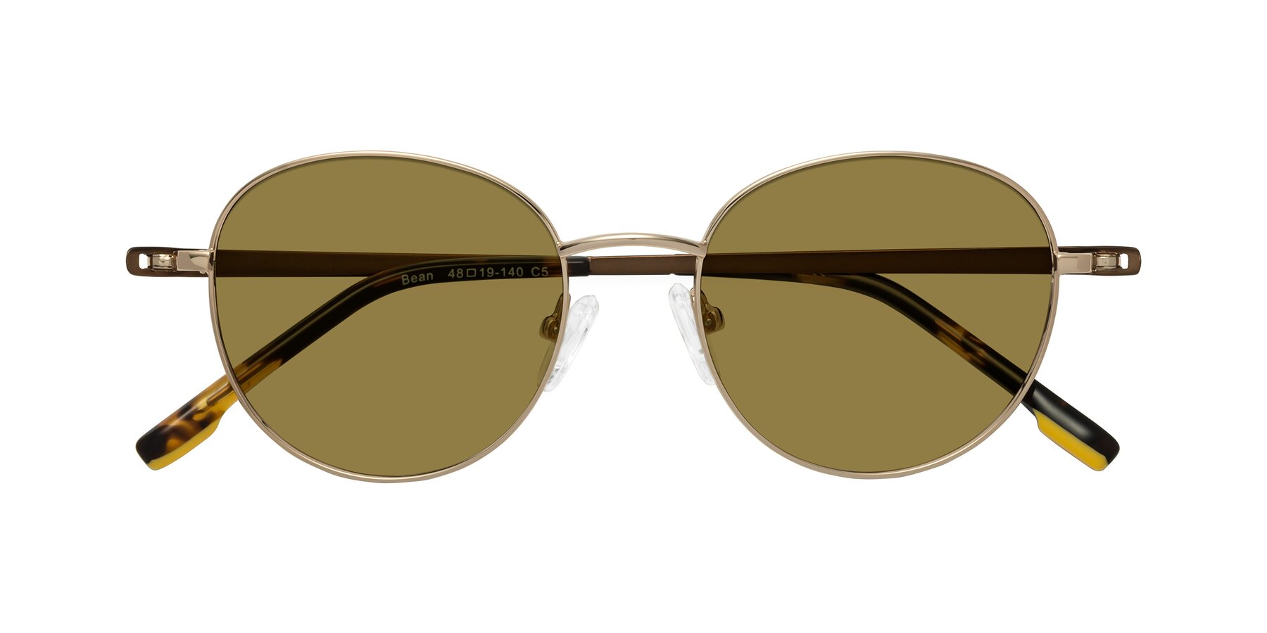 Folded Front of Bean in Gold with Brown Polarized Lenses