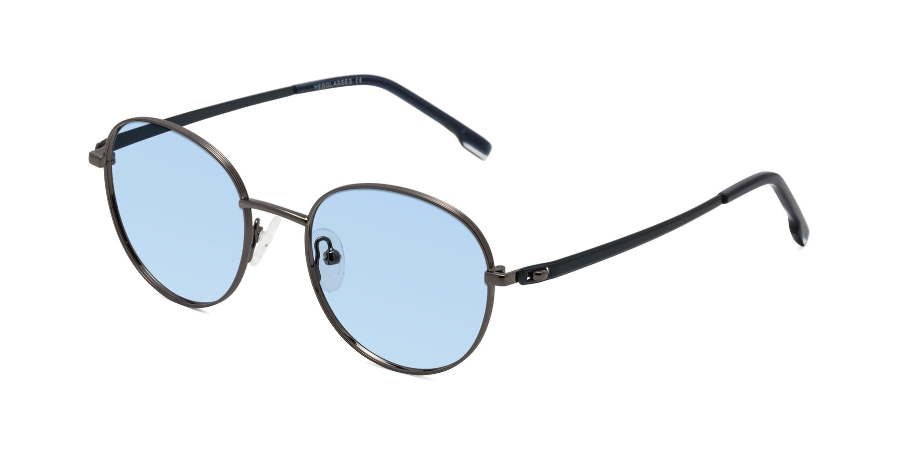 Angle of Bean in Gunmetal with Light Blue Tinted Lenses