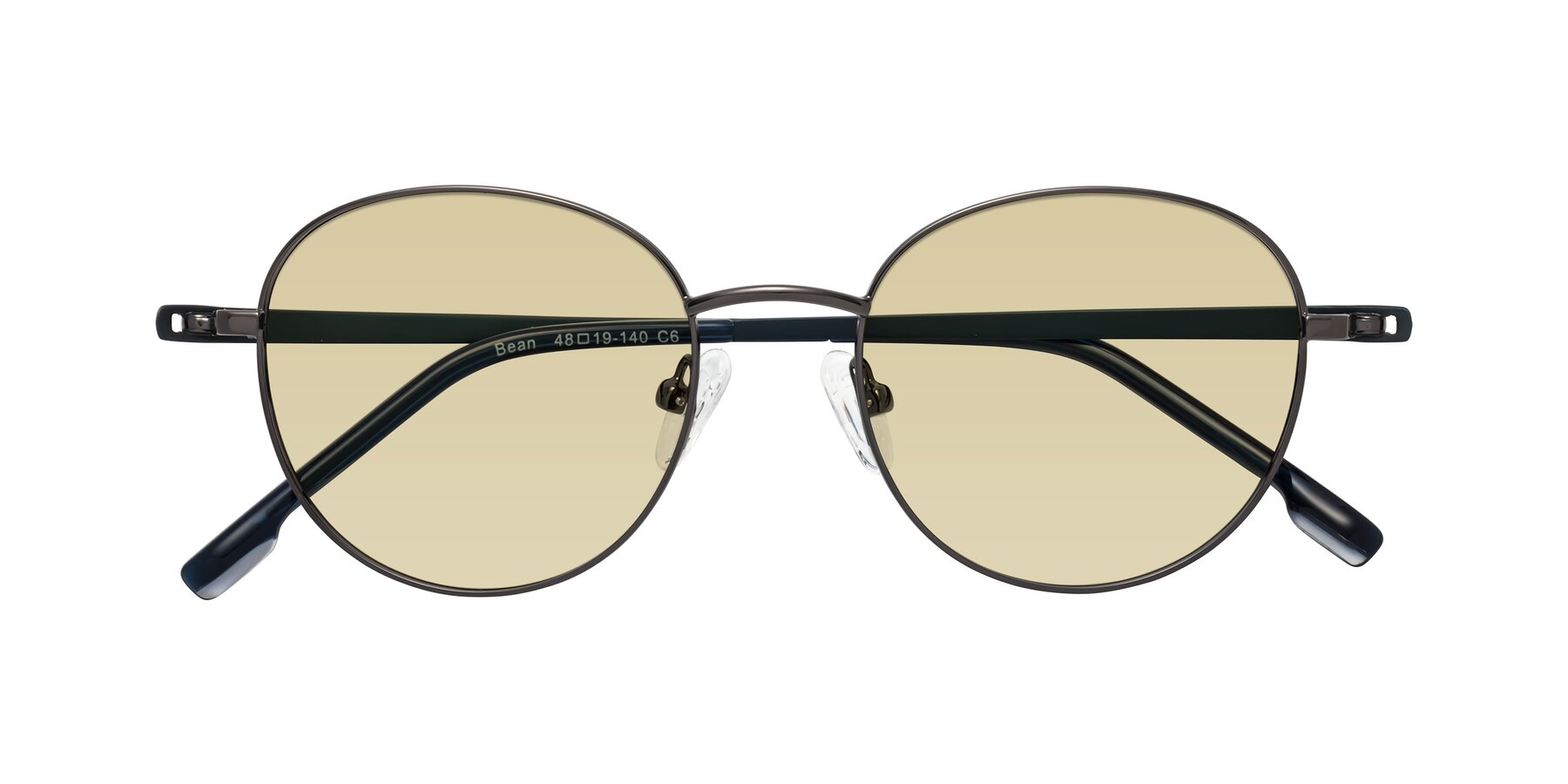 Folded Front of Bean in Gunmetal with Light Champagne Tinted Lenses