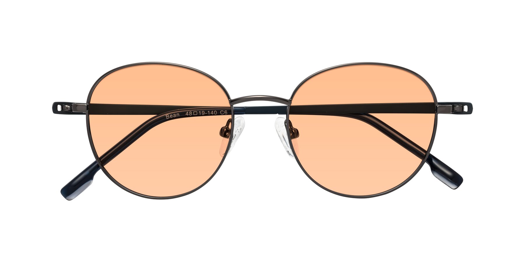 Folded Front of Bean in Gunmetal with Light Orange Tinted Lenses