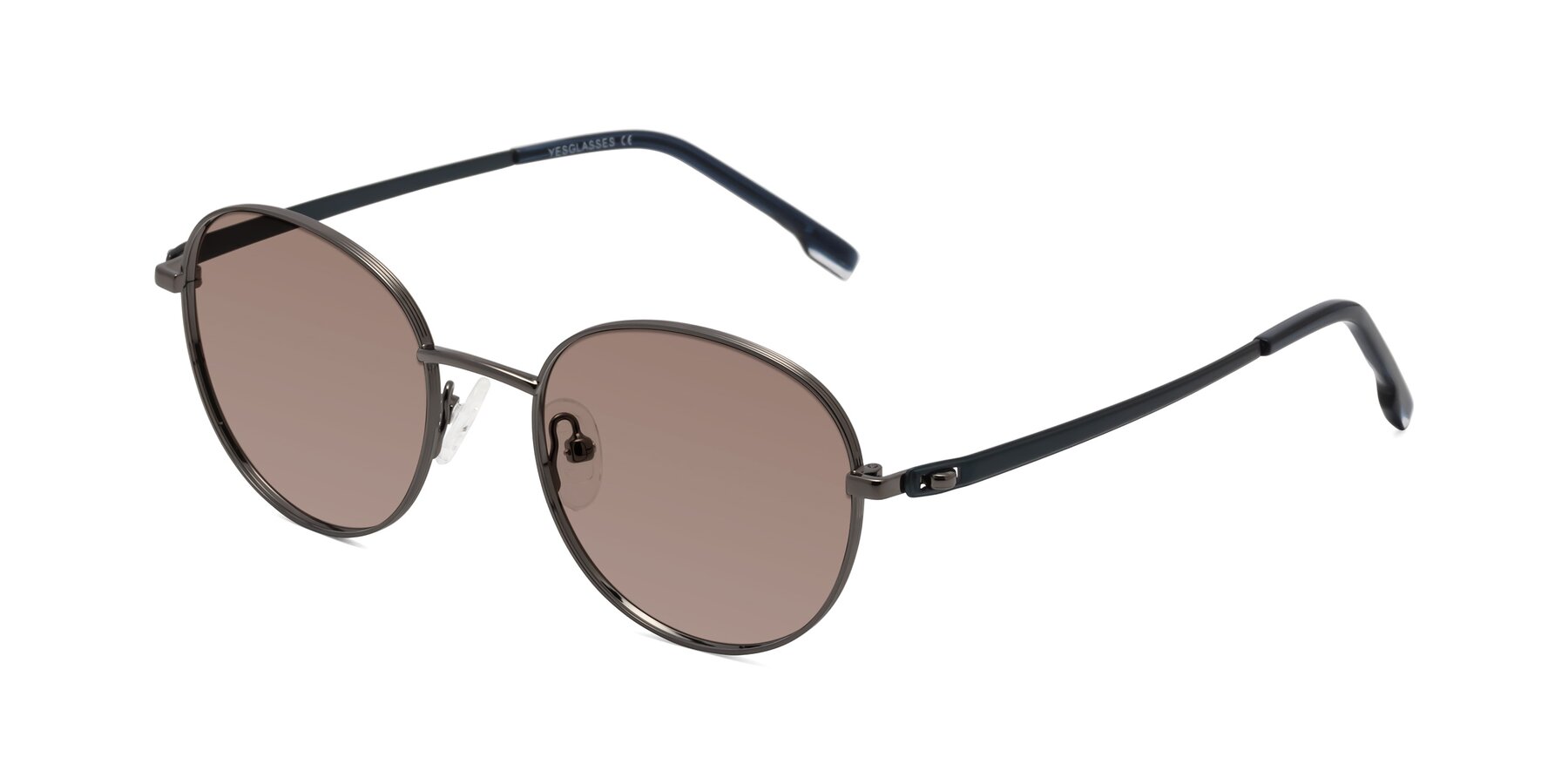 Angle of Bean in Gunmetal with Medium Brown Tinted Lenses