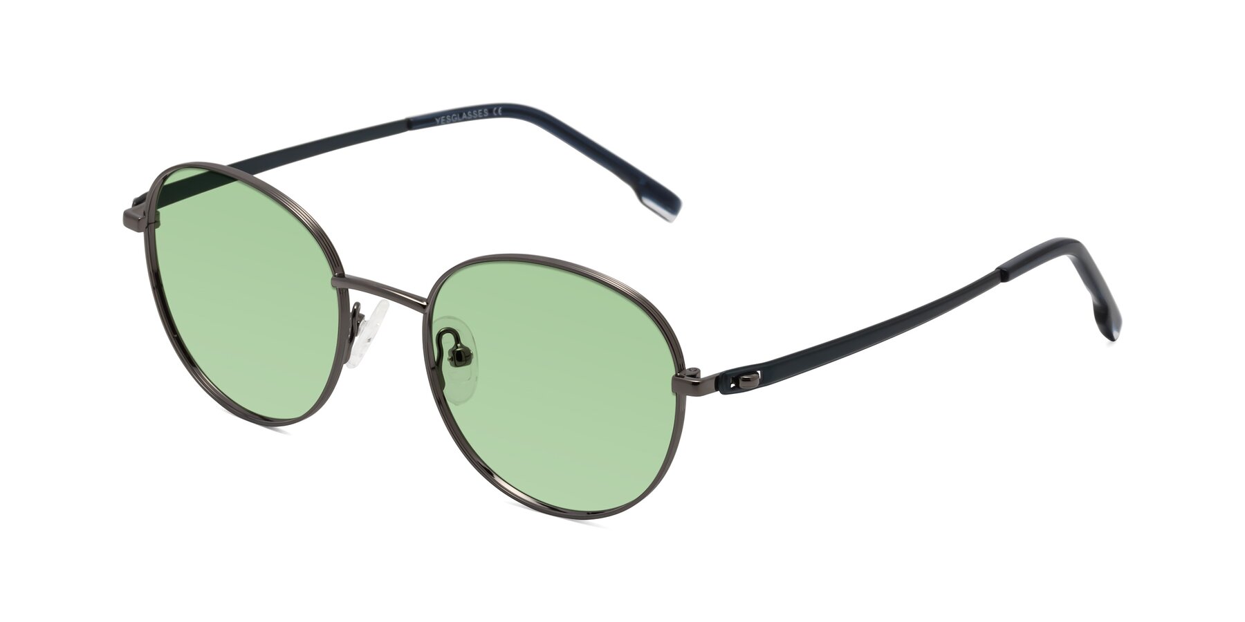 Angle of Bean in Gunmetal with Medium Green Tinted Lenses