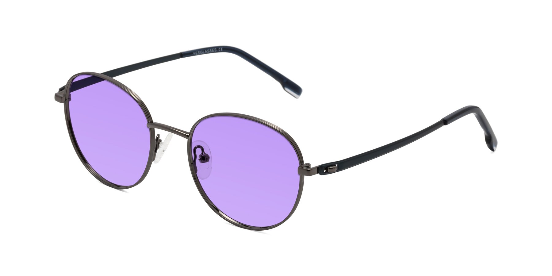 Angle of Bean in Gunmetal with Medium Purple Tinted Lenses