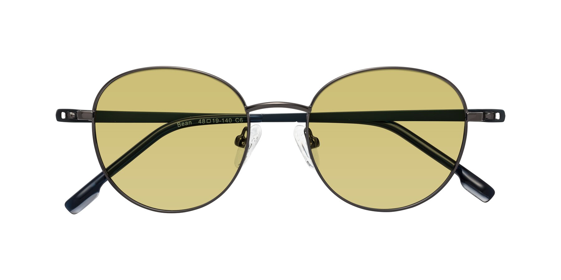 Folded Front of Bean in Gunmetal with Medium Champagne Tinted Lenses