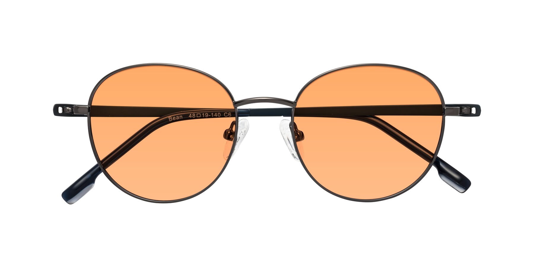 Folded Front of Bean in Gunmetal with Medium Orange Tinted Lenses