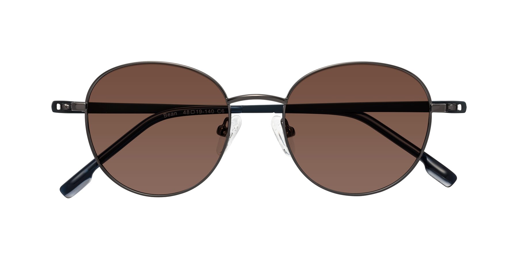 Folded Front of Bean in Gunmetal with Brown Tinted Lenses