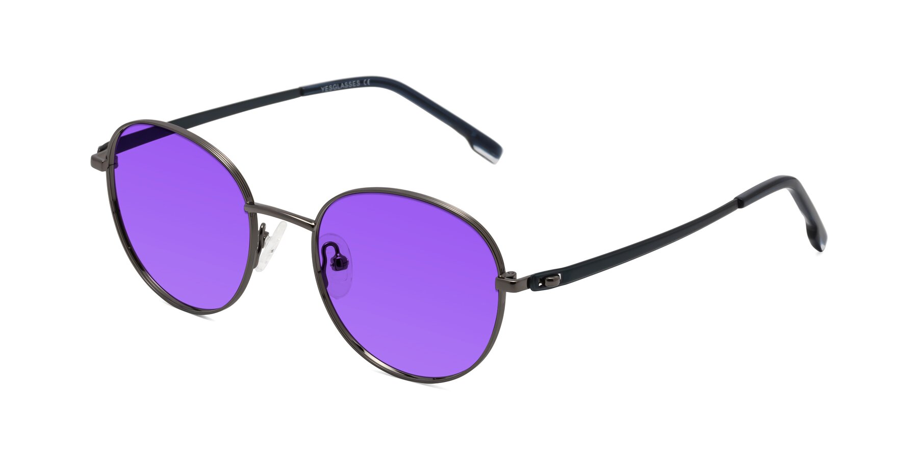 Angle of Bean in Gunmetal with Purple Tinted Lenses