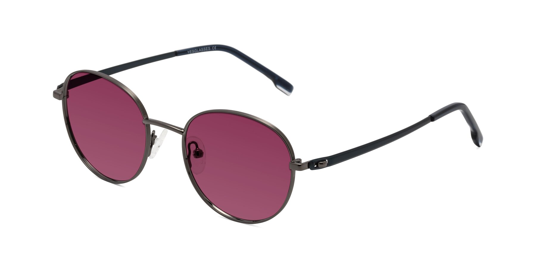 Angle of Bean in Gunmetal with Wine Tinted Lenses