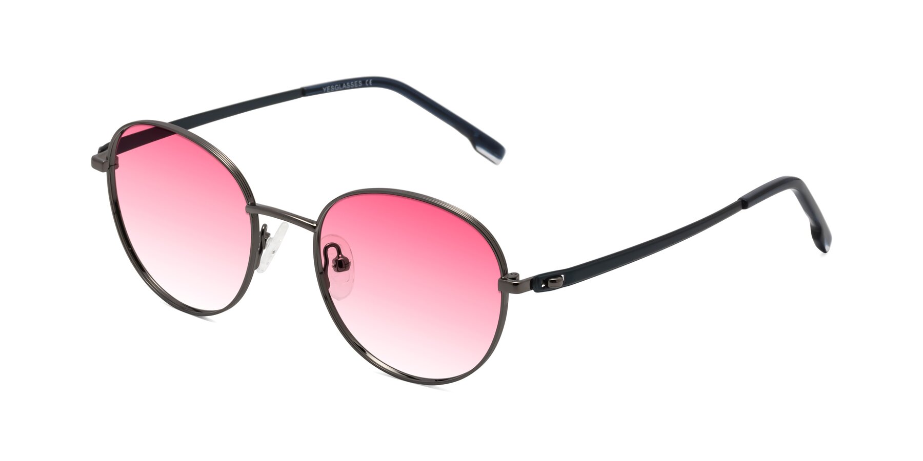 Angle of Bean in Gunmetal with Pink Gradient Lenses