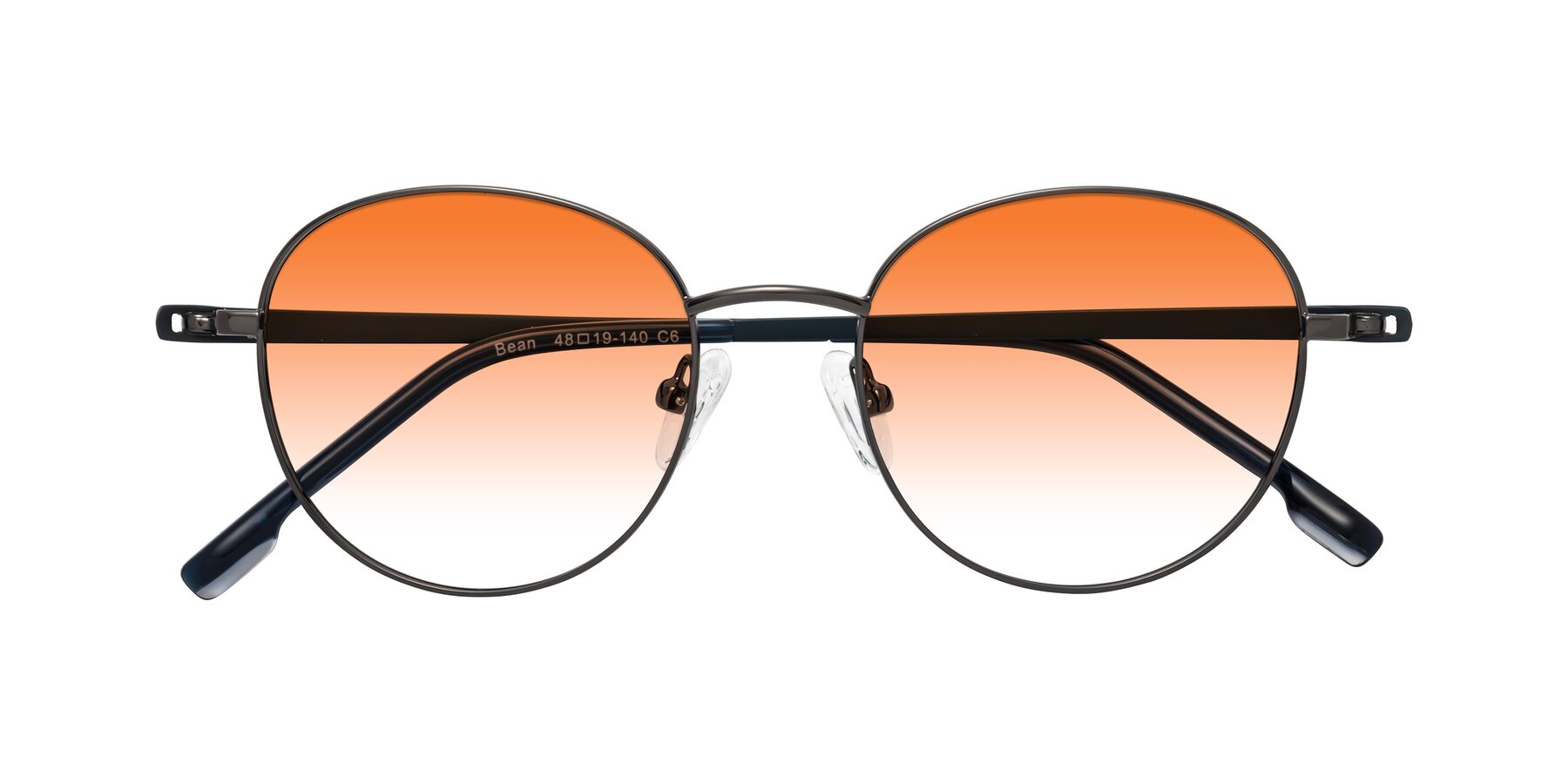 Folded Front of Bean in Gunmetal with Orange Gradient Lenses