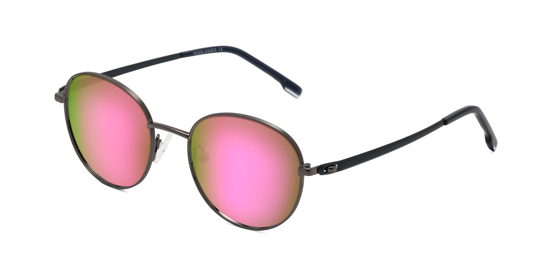 Angle of Bean in Gunmetal with Pink Mirrored Lenses