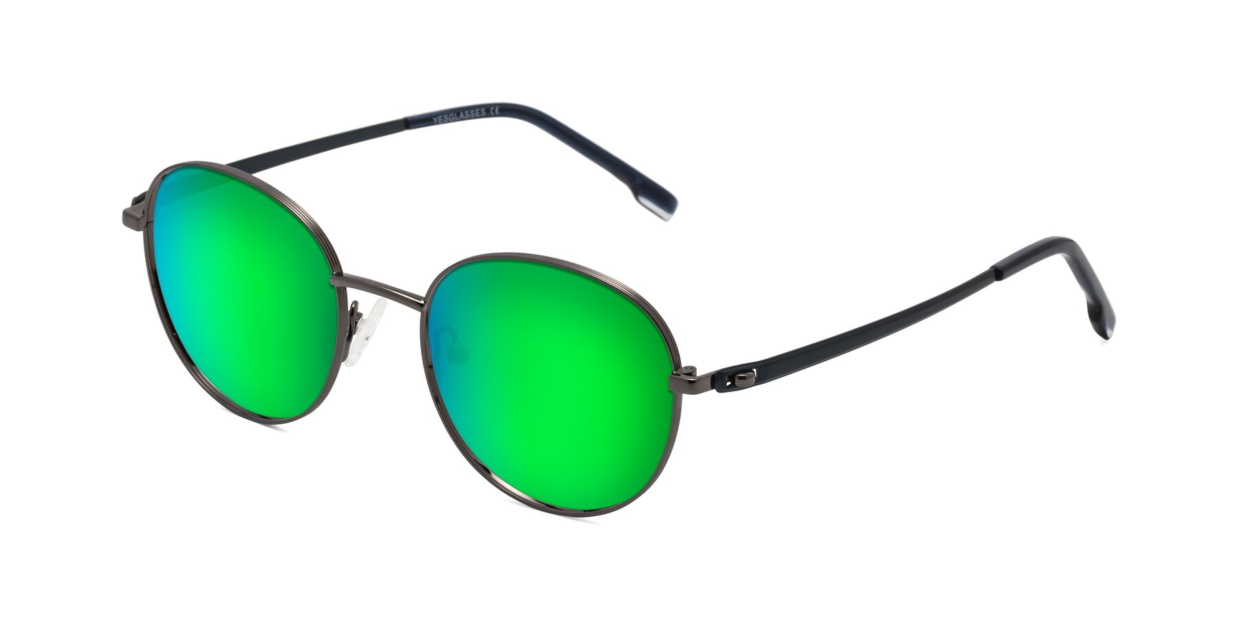 Angle of Bean in Gunmetal with Green Mirrored Lenses