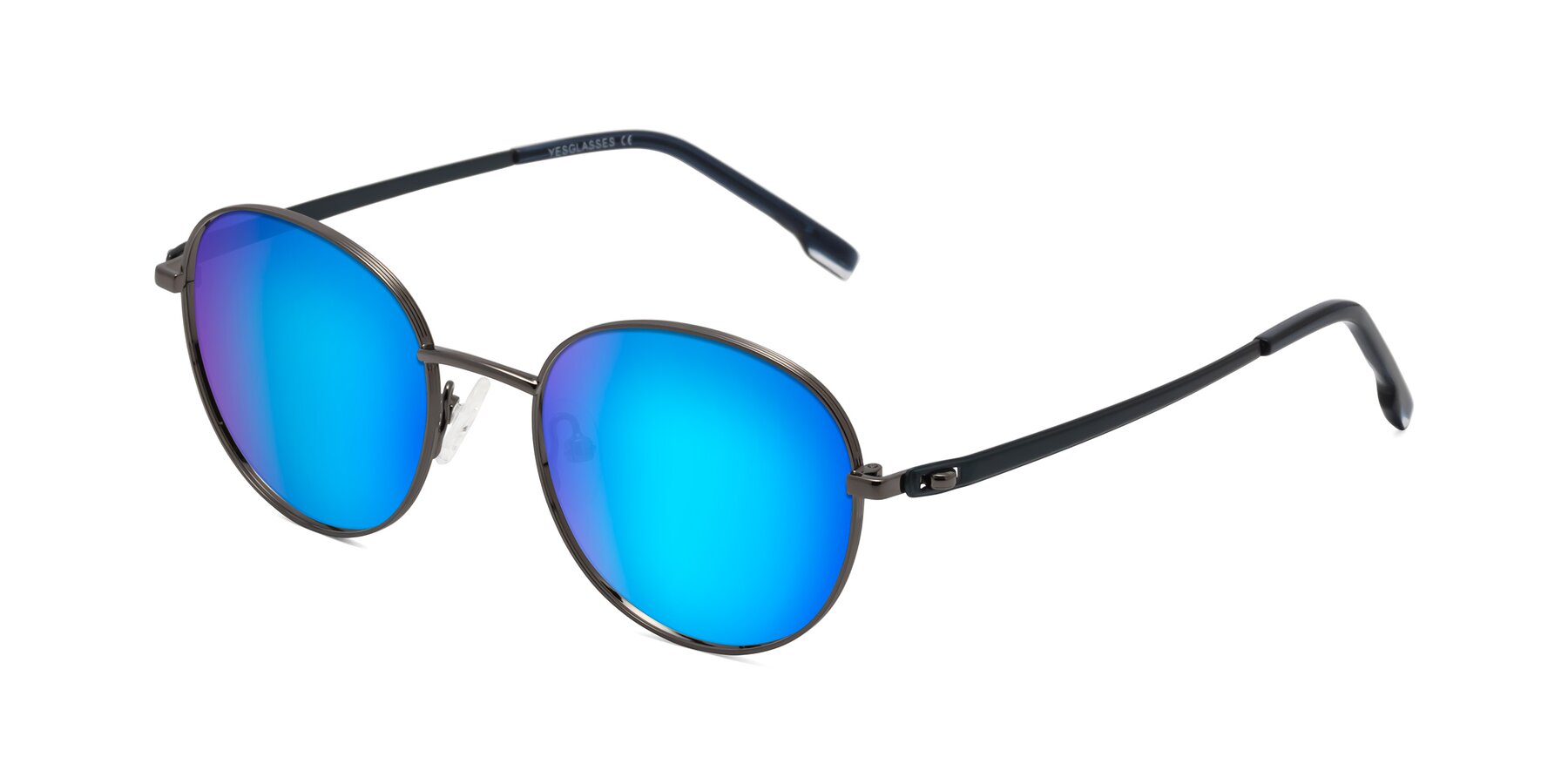 Angle of Bean in Gunmetal with Blue Mirrored Lenses