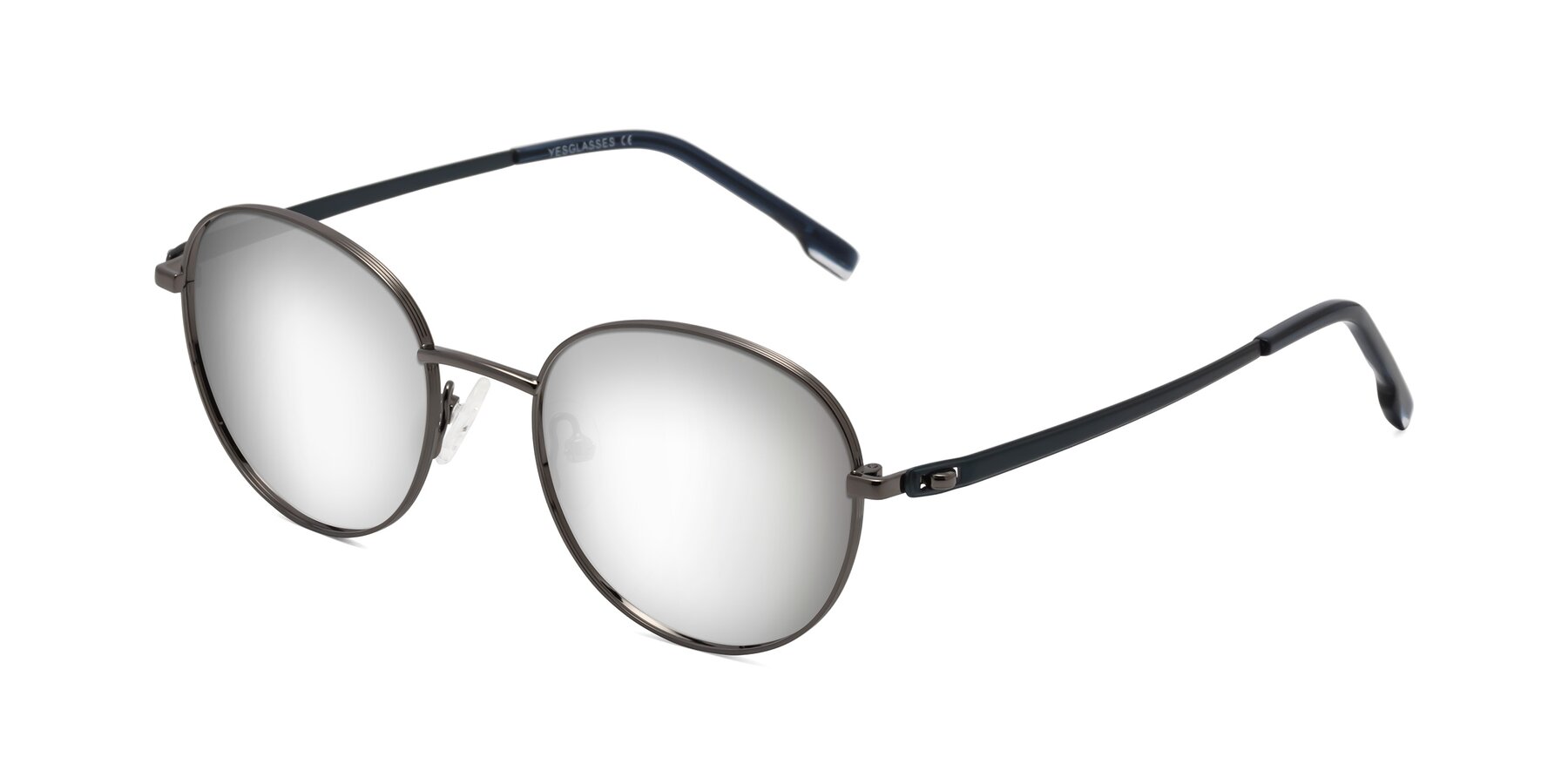 Angle of Bean in Gunmetal with Silver Mirrored Lenses