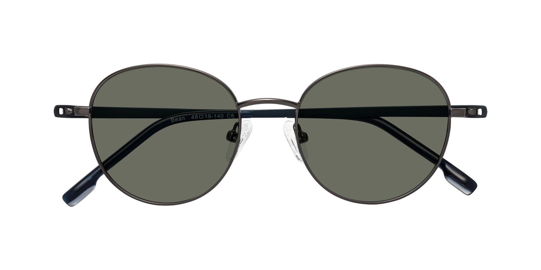 Folded Front of Bean in Gunmetal with Gray Polarized Lenses