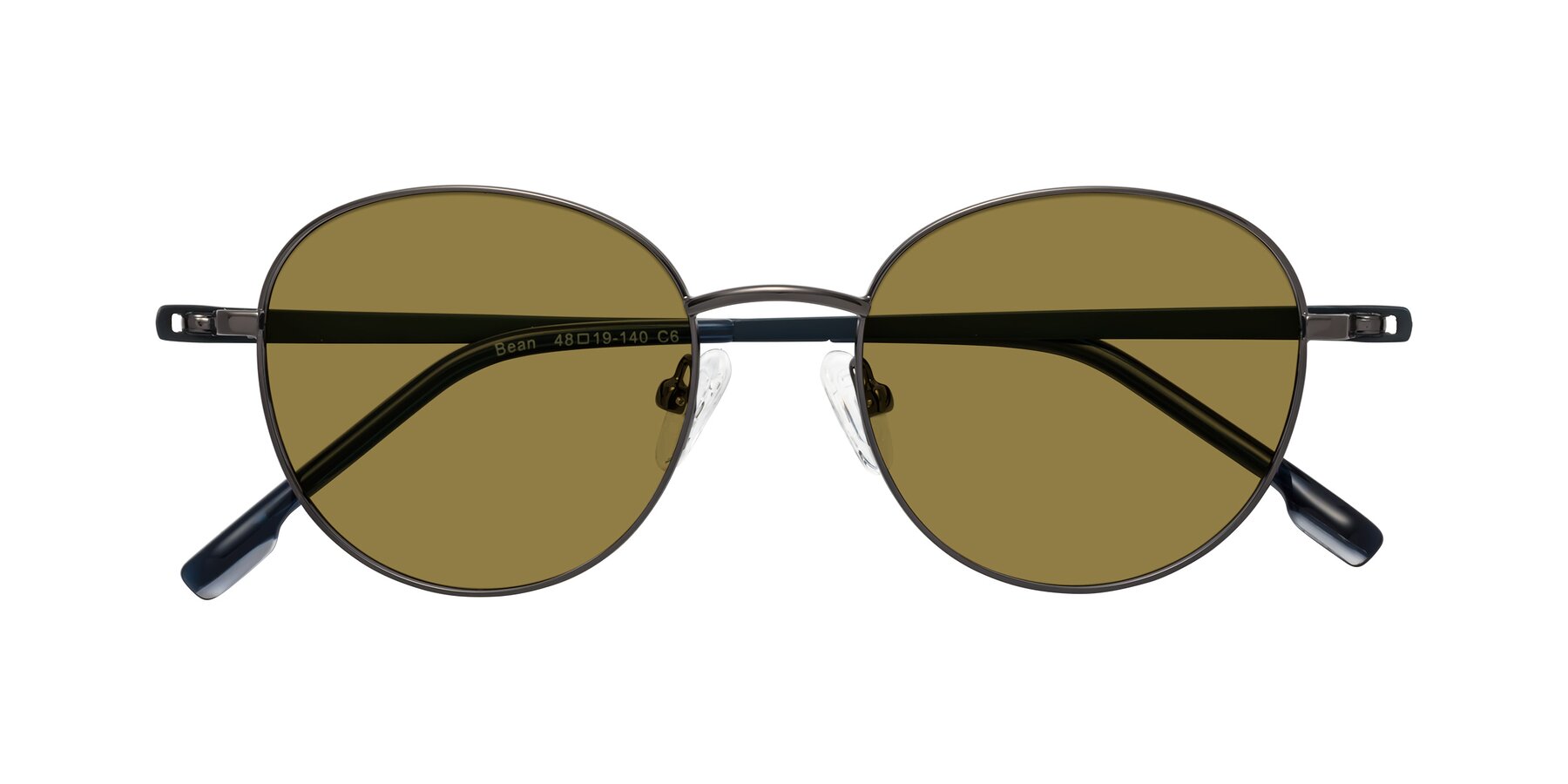 Folded Front of Bean in Gunmetal with Brown Polarized Lenses