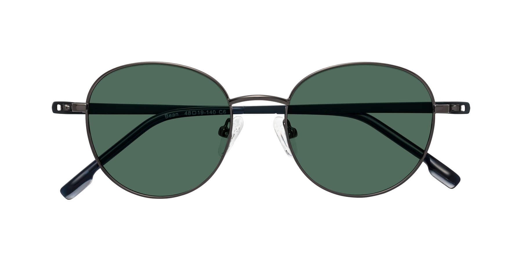 Folded Front of Bean in Gunmetal with Green Polarized Lenses